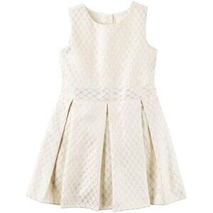 Carter’s Baby Girls Gold Metallic Floral Embroidery Special Occasion Dress 6M